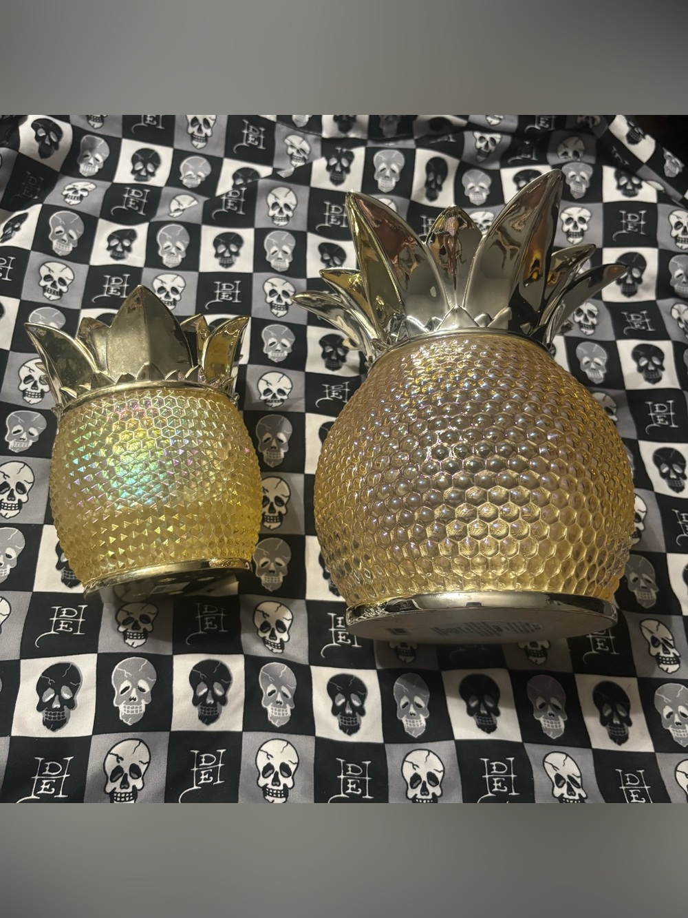 Bath & Body Works Champagne Gold Pineapple Candle and Soap Holder Bundle